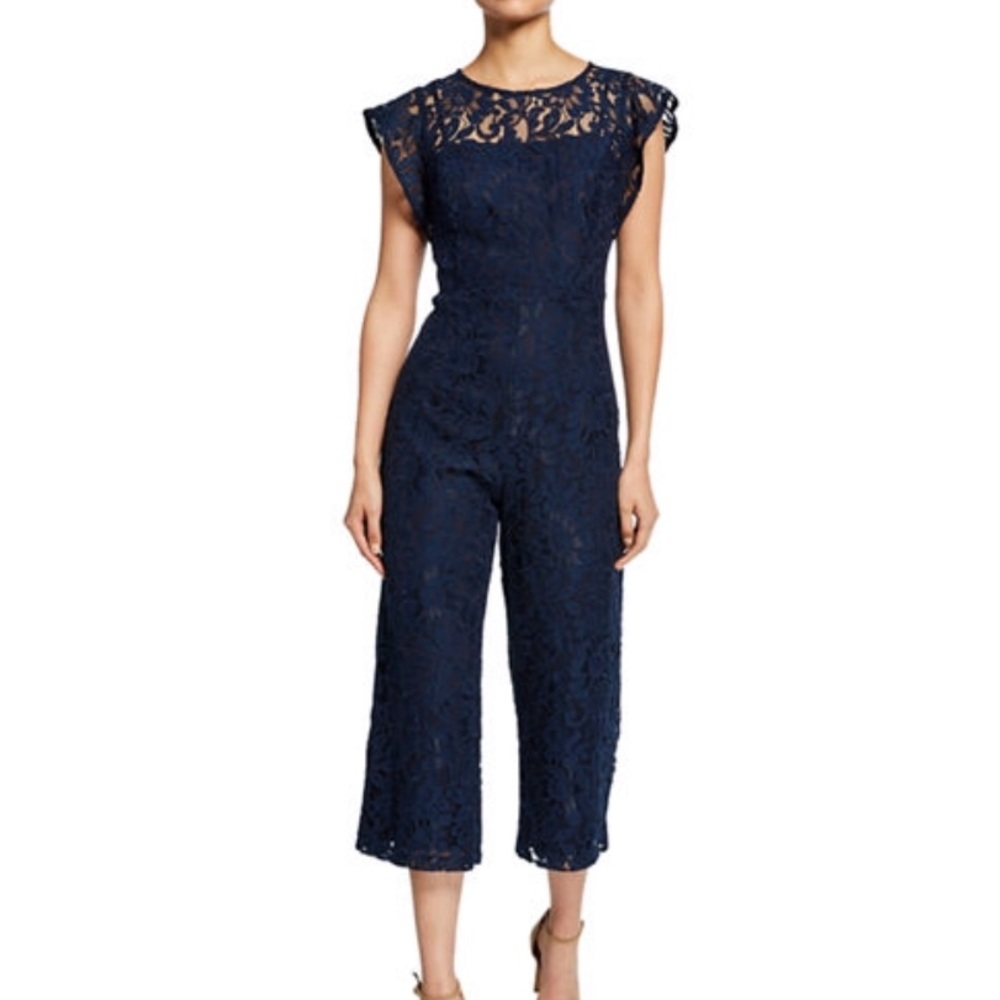 Donna Ricco Navy Blue Lace Jumpsuit (NWOT)